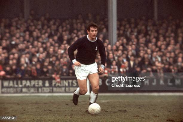 Alan Mullery playing for Tottenham Hotspur Football Club.