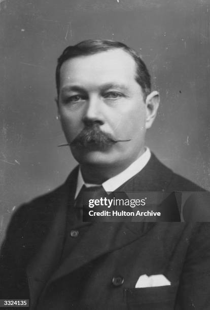 British writer Sir Arthur Conan Doyle , creator of fictional detective Sherlock Holmes. The Holmes stories were serialised in 'The Strand' magazine...