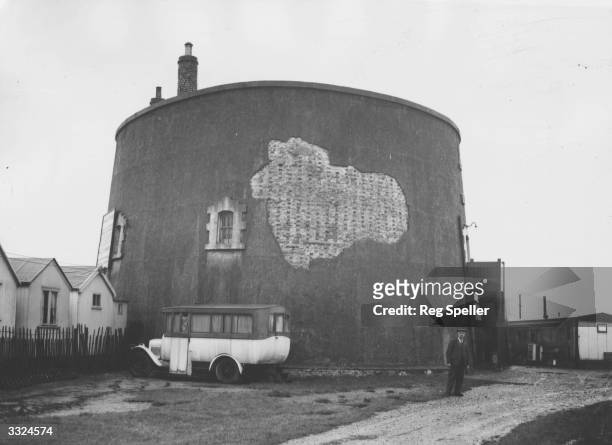 One of the Martello Towers, at Clacton-on-Sea. Originally built for defence purposes, the building is circular, with four rooms, a flat observation...
