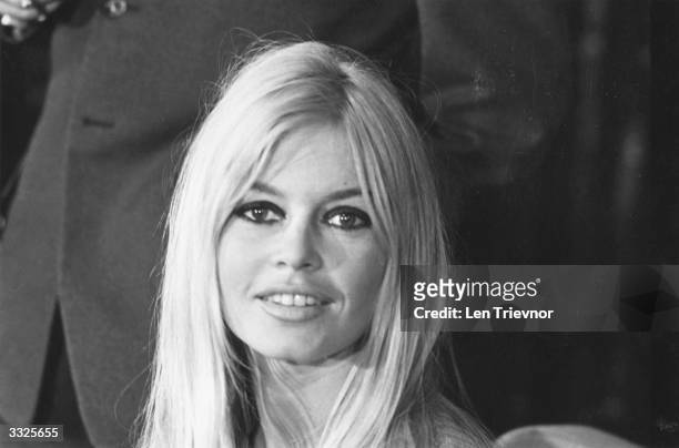 French actress Brigitte Bardot at a press conference in London.