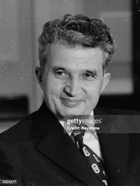 Romanian president Nicolae Ceausescu .