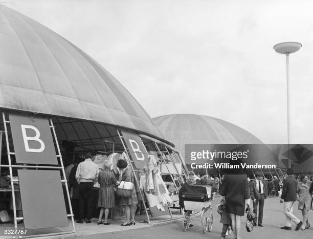 The new market at Pitsea, near Basildon, Essex, which comprises of four plastic-covered domes made of steel-pipe, each dome housing 52 stalls. The...