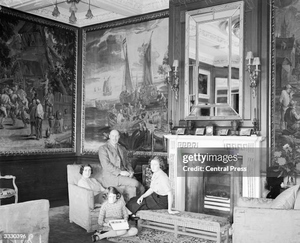 Lord and Lady Digby and family at their home Minterne in Cerne Abbas, Dorset.