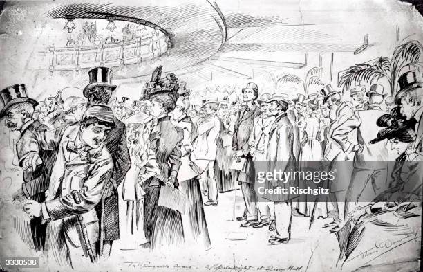 Popular nightwith a large crowd at a Promenade Concert at Queen's Hall, London. Original Artist - Thomas Downey