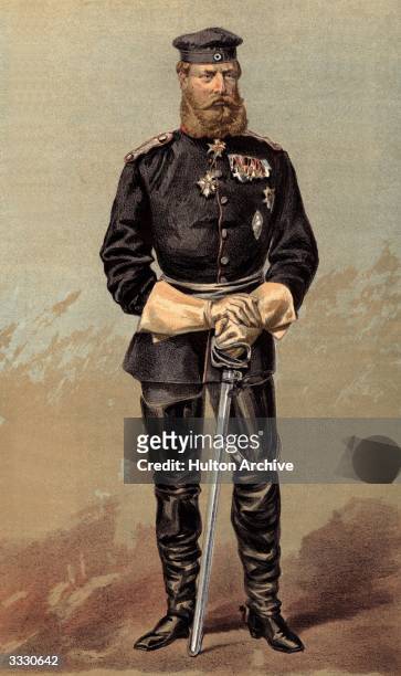 In military uniform, Crown Prince Frederick William of Prussia married to Victoria, the Princess Royal, eldest daughter of Prince Albert and Queen...