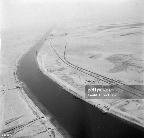 The Suez Canal connecting Port Said with the Gulf of Suez.