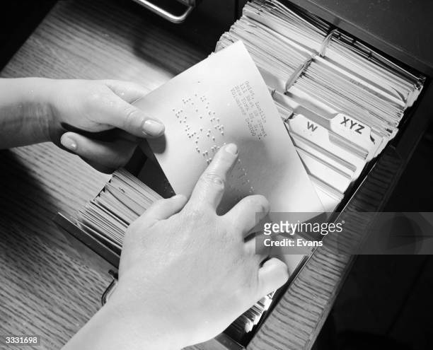 Blind Clerical workers can be as efficient as anyone else with the use of Braille indexing.