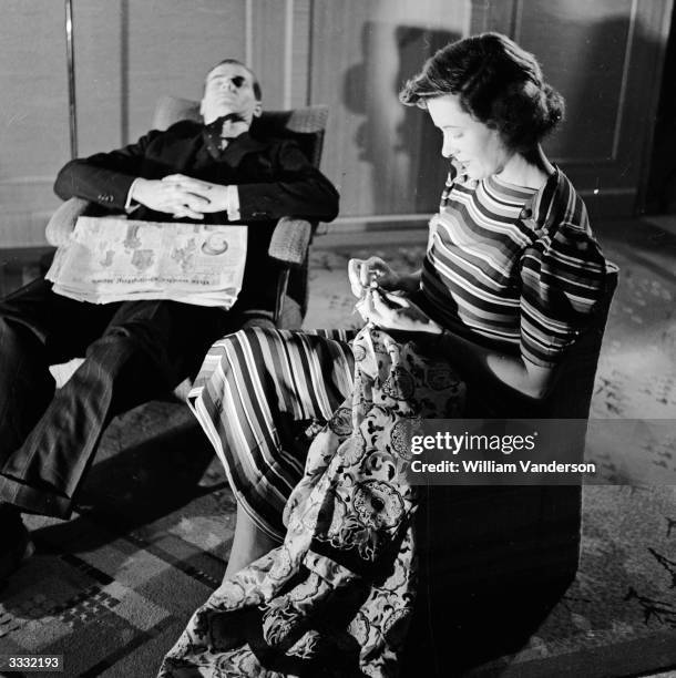 Guy Chaplin and Vera Dunlop modelling as a married couple.