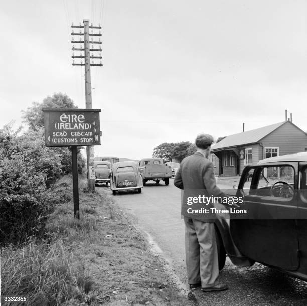 The customs stop on the road from Belfast to Dublin.