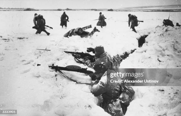 German prisoners of war on a forced march north west of Stalingrad.