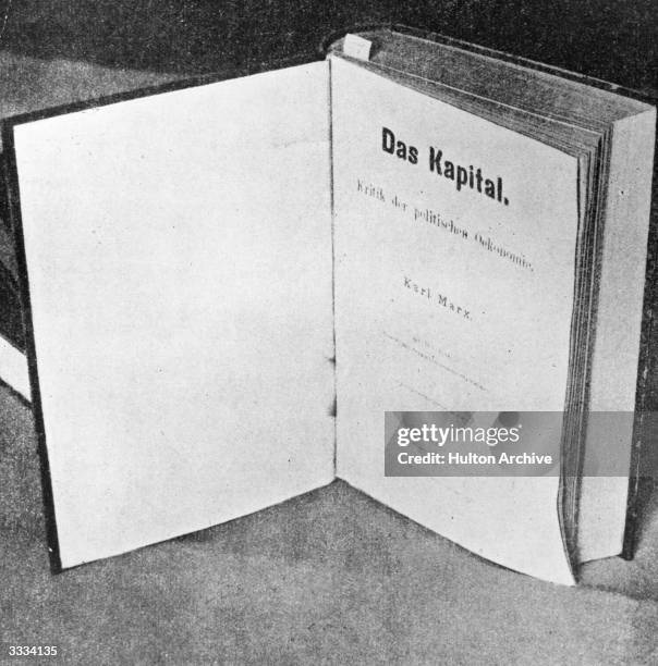 The title-page of Das Kapital by German social, political and economic theorist Karl Marx the inspiration of modern international communism.