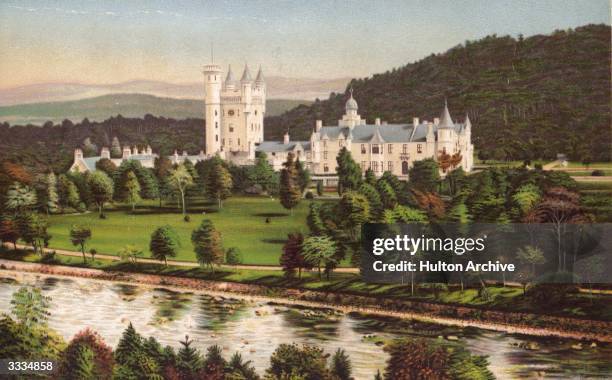 Balmoral Castle beside the River Dee in Aberdeenshire. Prince Albert, Queen Victoria's husband, purchased Balmoral Castle in 1846, and the small...