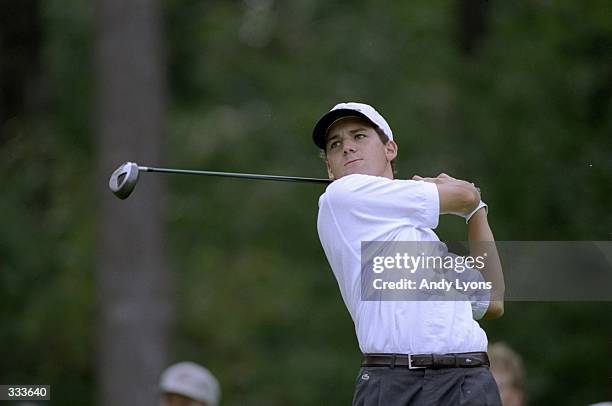 Sergio Garcia in action during the U.S. Amateur Championships at Oak Hill Country Club in Rochester, New York. Mandatory Credit: Andy Lyons /Allsport
