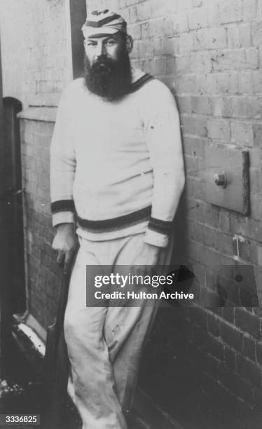 Grace , cricketer for Gloucestershire, London County, and England, on the roof of the Old Pavilion at Lord's cricket ground. Grace was considered to...