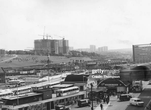 The central bus station at Sheffield in Yorkshire.