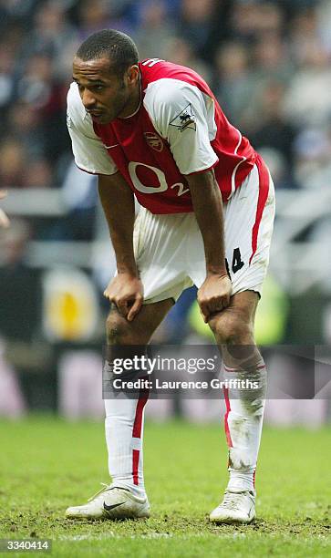 Thierry Henry of Arsenal looks on during the FA Barclaycard Premiership match between Newcastle United and Arsenal at St. James Park on April 11,...