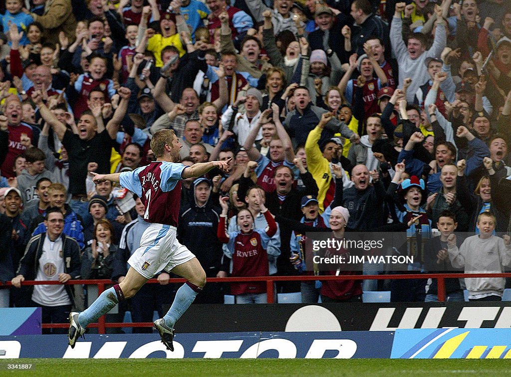 Aston Villa's Thomas Hitzlsperger celebr