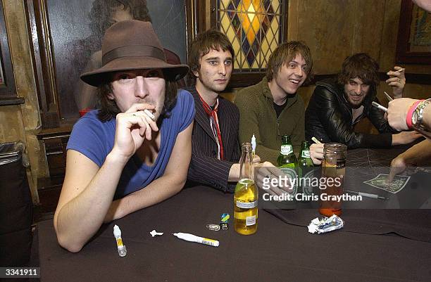 The Vines and Jet sign autographs at New Orleans House of Blues hosted by MTV2's 2$Bill Concert Series March 12, 2004 in New Orleans, Louisiana. The...