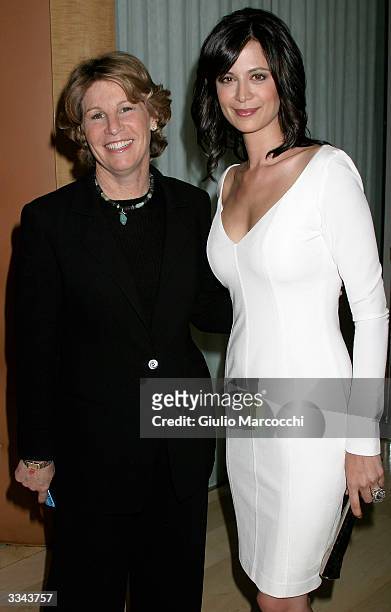 Nancy Tellem, President of CBS Entertainmnet and actress Catherine Bell attend the Paramount Network Television and CBS, 200 Episodes of JAG...