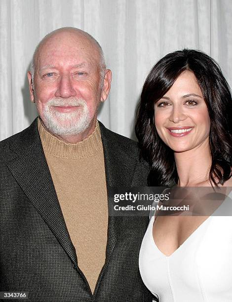 Actress Catherine Bell and producer Donald P. Bellisario attend the Paramount Network Television and CBS, 200 Episodes of JAG Celebration Party, at...