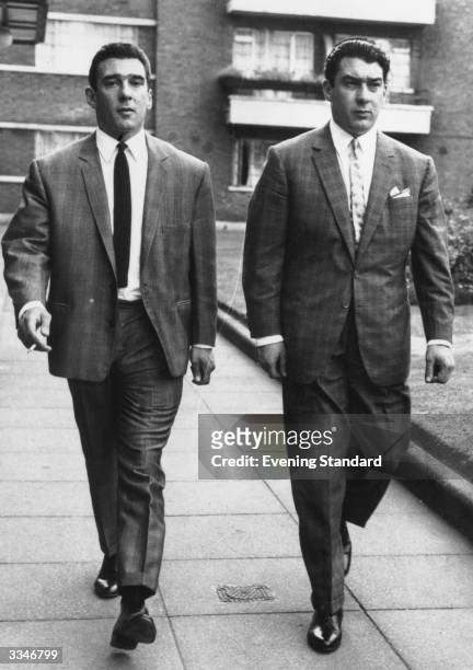 Notorious London gangsters Ronnie and Reggie Kray.