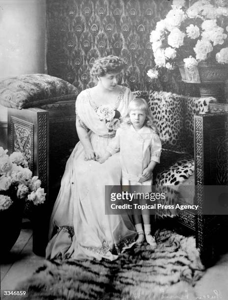 Marie , Queen of Romania with her son Nicolas. Marie was the daughter of Alfred, the Duke of Edinburgh , and she married Prince Ferdinand of Romania...