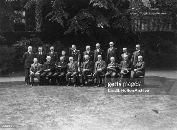 The second Labour Government photographed in the garden of 10 Downing Street, after their first meeting. The front row , Rt Hon Joseph Clynes, Lord...