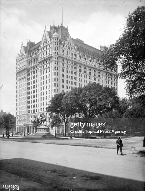 The Plaza Hotel, New York City, built in 1907 to the designs of architect Henry J Hardenbergh.