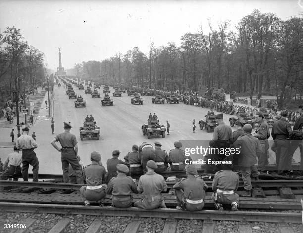 Allied troops entering Berlin.