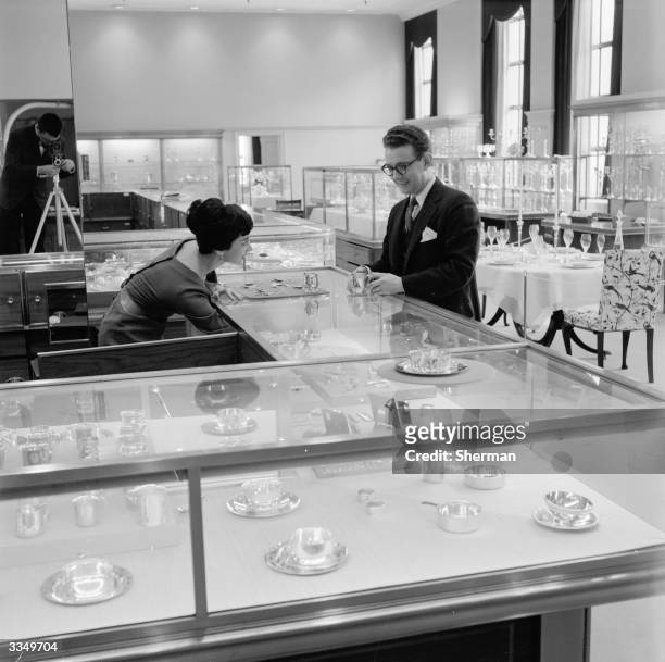 The 'Silver Floor' at Tiffany's, the famous jewellery store in New York.