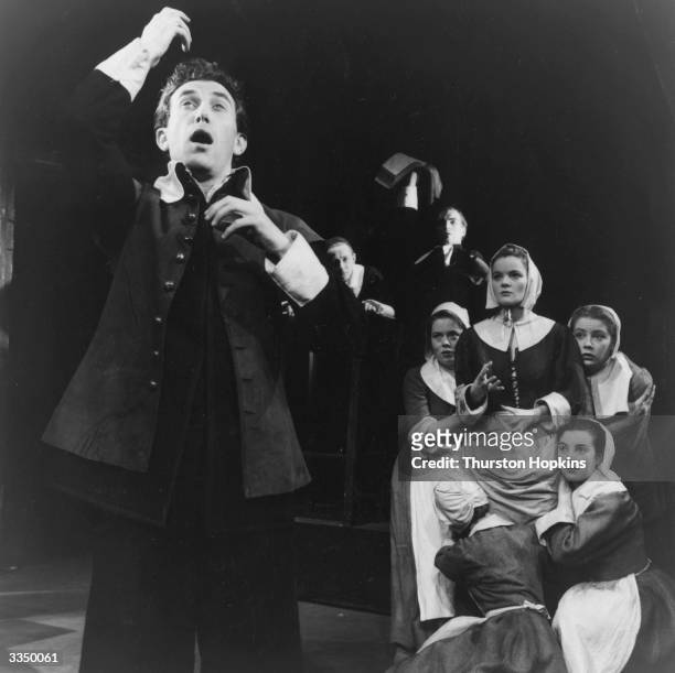 The Bristol Old Vic Company in a scene from Arthur Miller's play 'The Crucible', which told the story of the Salem witch trials. Original...