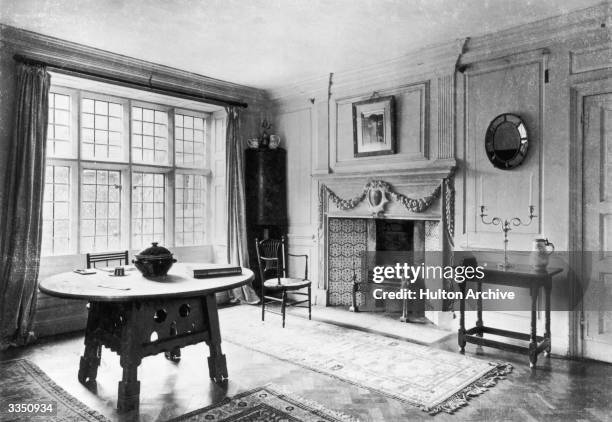 The interior of the designer, writer and socialist William Morris's home at Kelmscott in Oxfordshire.