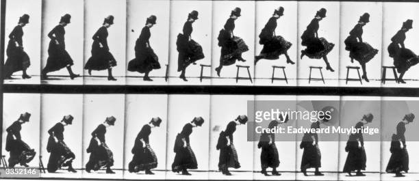 Series of pictures taken by photographer Eadweard Muybridge as a study of movement. He used twenty-four cameras to capture a single sequence of...