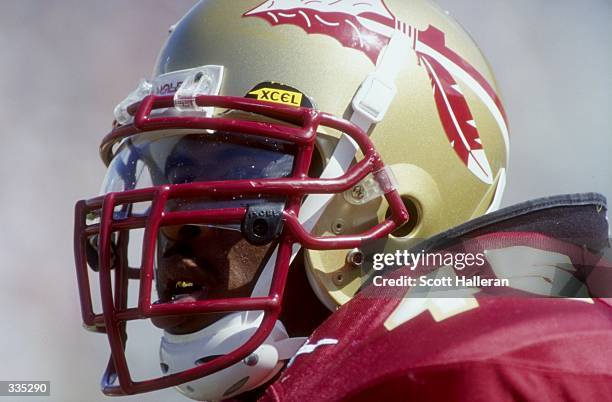 Linebacker Lamont Green of the Florida State Seminoles looks on during the game against the USC Trojans at the Doak Campbell Stadium in Tallahassee,...