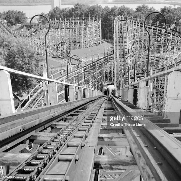Safety engineer Harvey Ouellette works at Playland Amusement Park, Rye, New York.