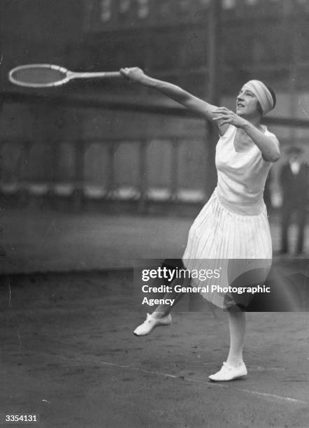 French tennis player Suzanne Lenglen in action.