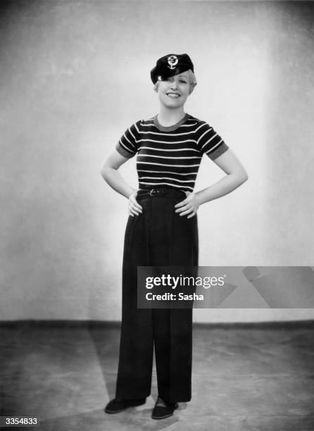In a nautical outfit, Laura La Plante American film star who is living and working for a few years in England. She is scheduled to appear in a Warner...