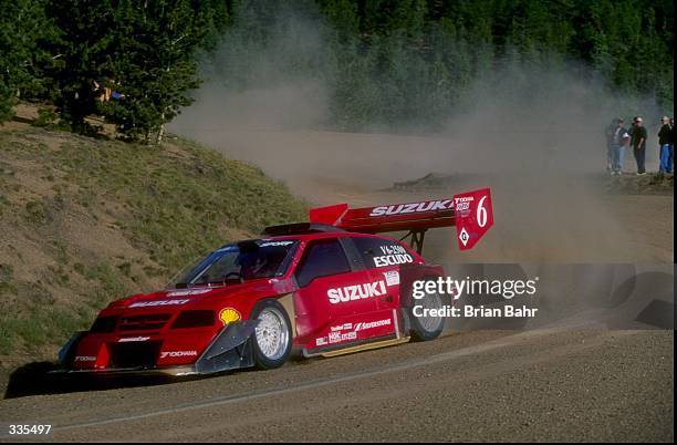 Nobuhiro Tagima in action during the Pikes Peak International Hill Climb at Pikes Peak Highway in Colorado Springs, Colorado. Mandatory Credit: Brian...