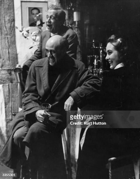 British actors Edward Rigby, Alastair Sim and Patricia Roc rehearse a scene from 'Let The People Sing'. Original Publication: Picture Post - 929 -...