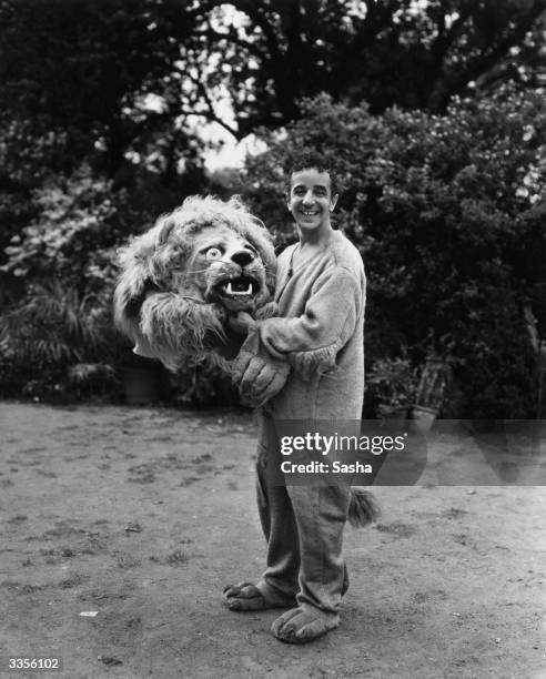 Actor George Carr unmasked after a performance of 'Androcles and the Lion' in London's Regents Park.