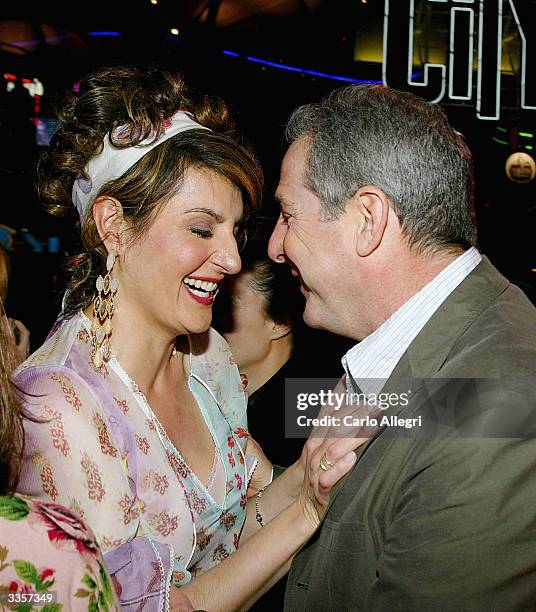 Actress Nia Vardalos and producer Roger Birnbaum at the after party following the world premiere of the movie 'Carla and Connie' at the Hard Rock...