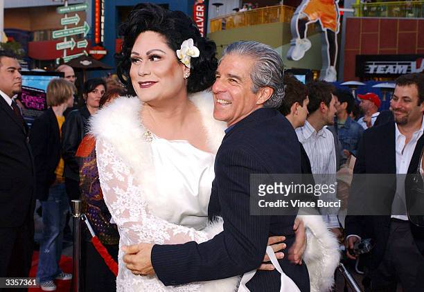 Actor Robert Kaiser and director Michael Lembeck attend the world premiere of the film "Connie and Carla" at the Universal Studios Cinema on April...