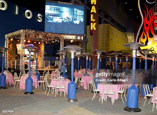 The Hard Rock cafe ready for the after party following the world premiere of the movie 'Carla and Connie' at the Hard Rock Cafe April 13, 2004 in...