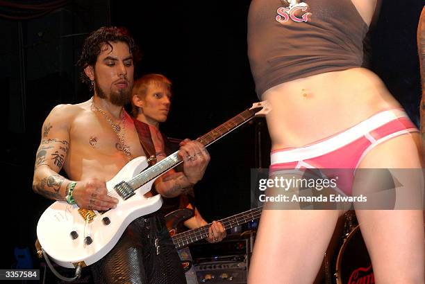 The Suicide Girls perform with L.A. Supergroup, Camp Freddy, at the 103.1 Celebrates 103 Days in Los Angeles party on April 13, 2004 at Avalon in...