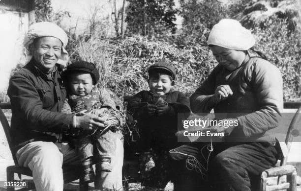 Peasant family in Hunan province, China.