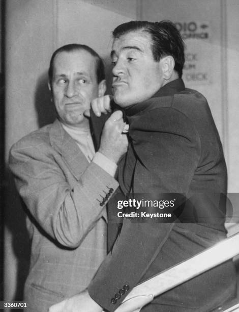 American comedy duo Bud Abbott and Lou Costello who starred in over 35 films.