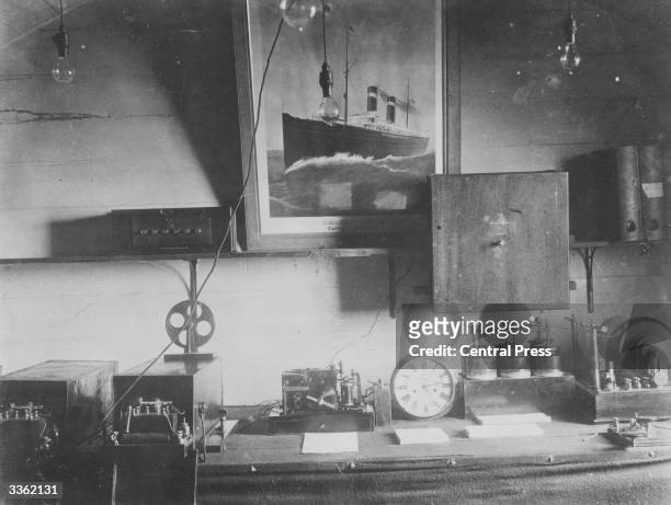 Equipment in the wireless cabin of SS Philadelphia used by Italian physicist and inventor Guglielmo Marconi in some of his early experiments.