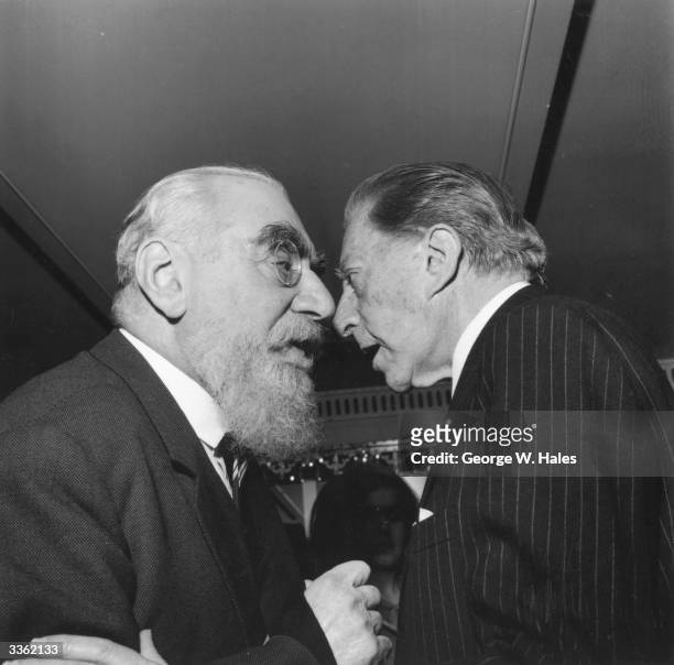 Two of the world's richest men - Nubar Sarkis Gulbenkian and J. Paul Getty - come face to face at a Foyle's literary luncheon to mark the publication...