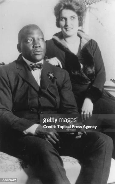 American boxer, Jack Johnson with his wife