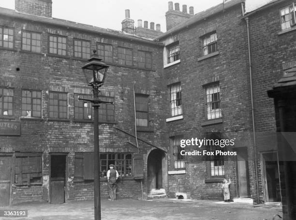 Slum dwellings in the Button Lane district of Sheffield, which are shortly to be demolished.